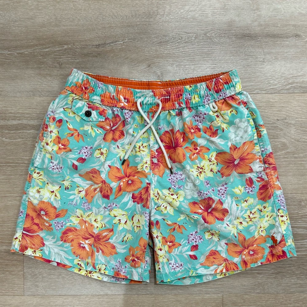 Polo Ralph Lauren Multicolor Hawaiian Floral Swim Trunks Men's Size Medium